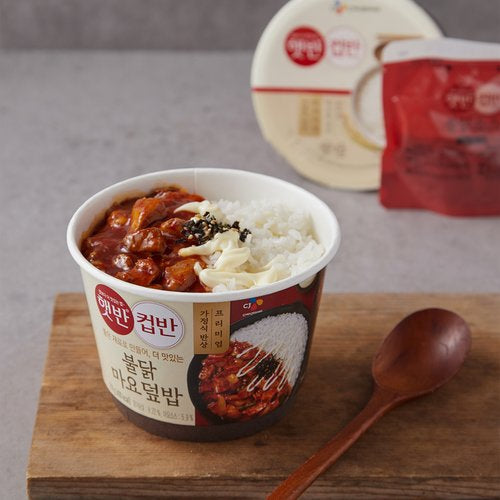 D-CJ SPICY CHICKEN MAYO WITH RICE 219GM (햇반/컵반 불닭마요덮밥219G)